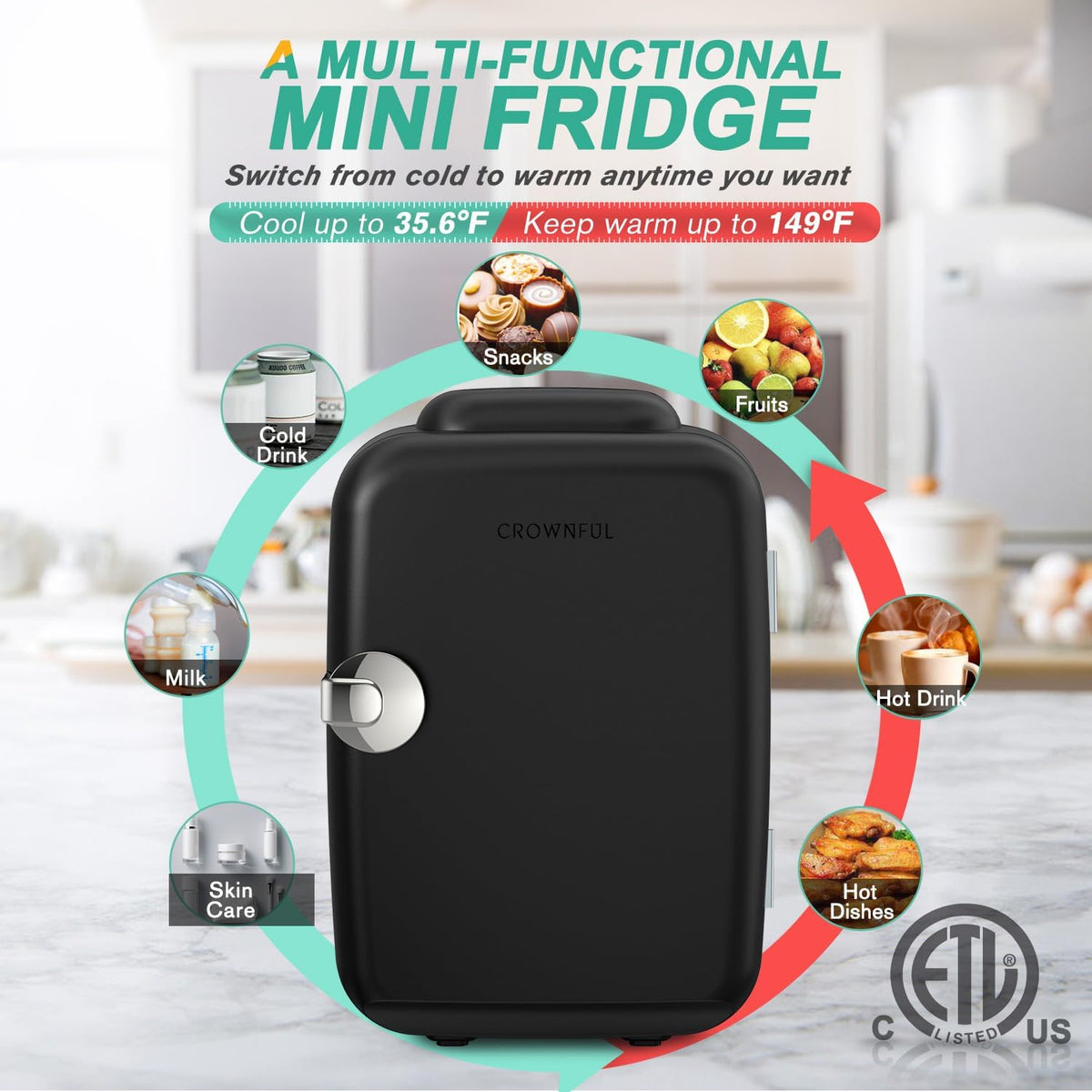 Mininevera con función de refrigeración y calefacción, refrigerador pequeño para productos de cuidado de la piel, mininevera portátil para dormitorio y coche