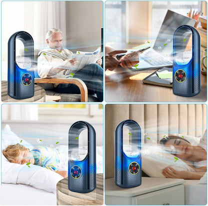 Personal Desktop Evaporative Cooler USB Powered 12 inch Portable 6-Speed Fan with Remote Control for Bedroom Office Dorm Room Small Space Co
