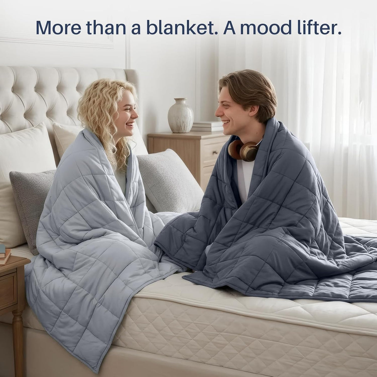 Comodidad Acogedora | Manta con peso para adultos con tela refrescante | Diseño transpirable para todas las estaciones para una relajación total