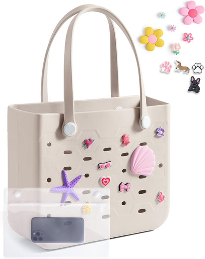Bolso tote de goma resistente al agua Ortekor con diseño a prueba de arena | Esencial elegante para unas vacaciones de verano divertidas
