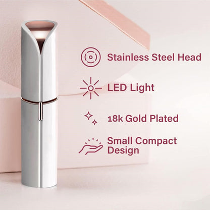 Facial Hair Trimmer, Facial Hair Remover with Protective Cap, Painless Hair Removal Device for Upper Lip and Chin