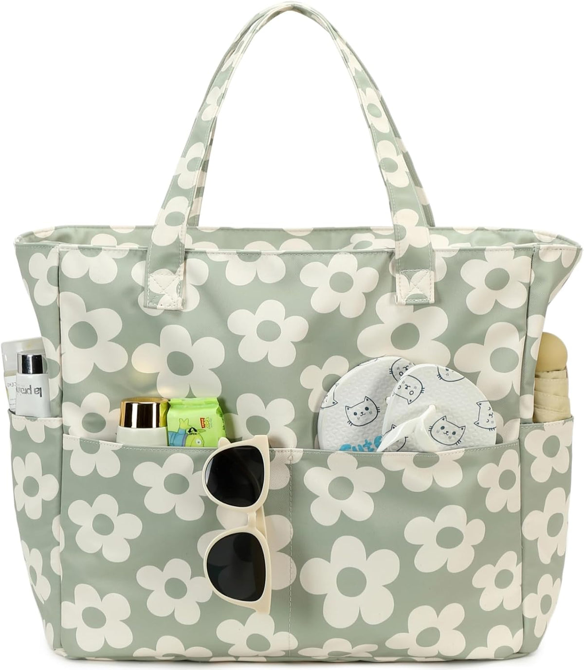 Bolso de playa extragrande con compartimento impermeable, bolso de playa resistente al agua para piscina y natación, bolso tipo tote para viajes