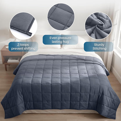 Comodidad Acogedora | Manta con peso para adultos con tela refrescante | Diseño transpirable para todas las estaciones para una relajación total