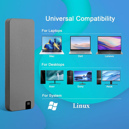 Portable SSD External Solid State Drive USB 3.2 Gen 1 Fast Transfer Speed Shockproof Aluminum Case Lightweight Storage for Laptop Desktop