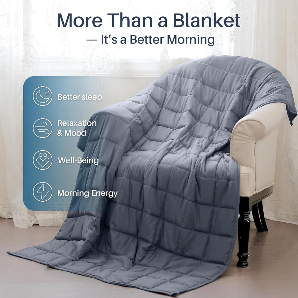Comodidad Acogedora | Manta con peso para adultos con tela refrescante | Diseño transpirable para todas las estaciones para una relajación total