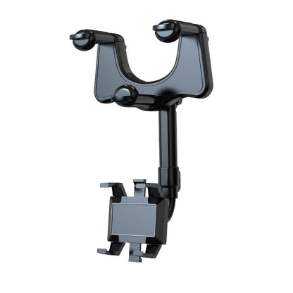 Cell Phone Mount for Car Mirror Clip-On Holder with 360° Swivel Adjustment for Hands-Free GPS Navigation & Driving Safety