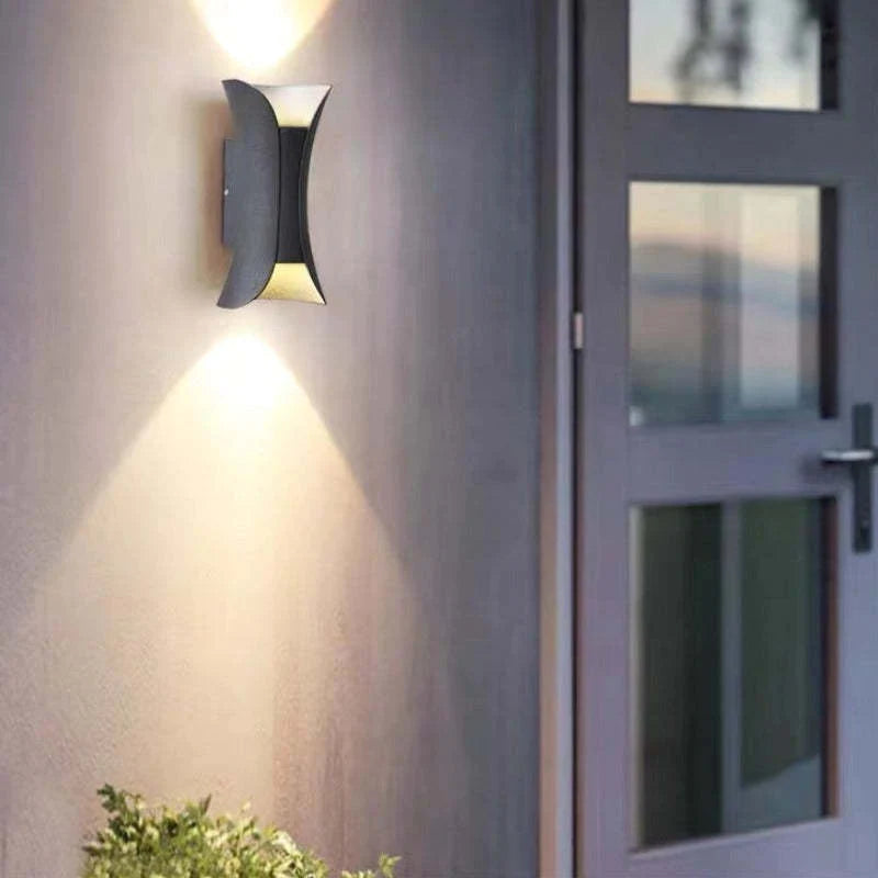 Architectural LED Sconce Fixture Up Down Light Metal Weatherproof Exterior for Entrance Patio Porch Driveway Terrace Modern Minimalist Ambie