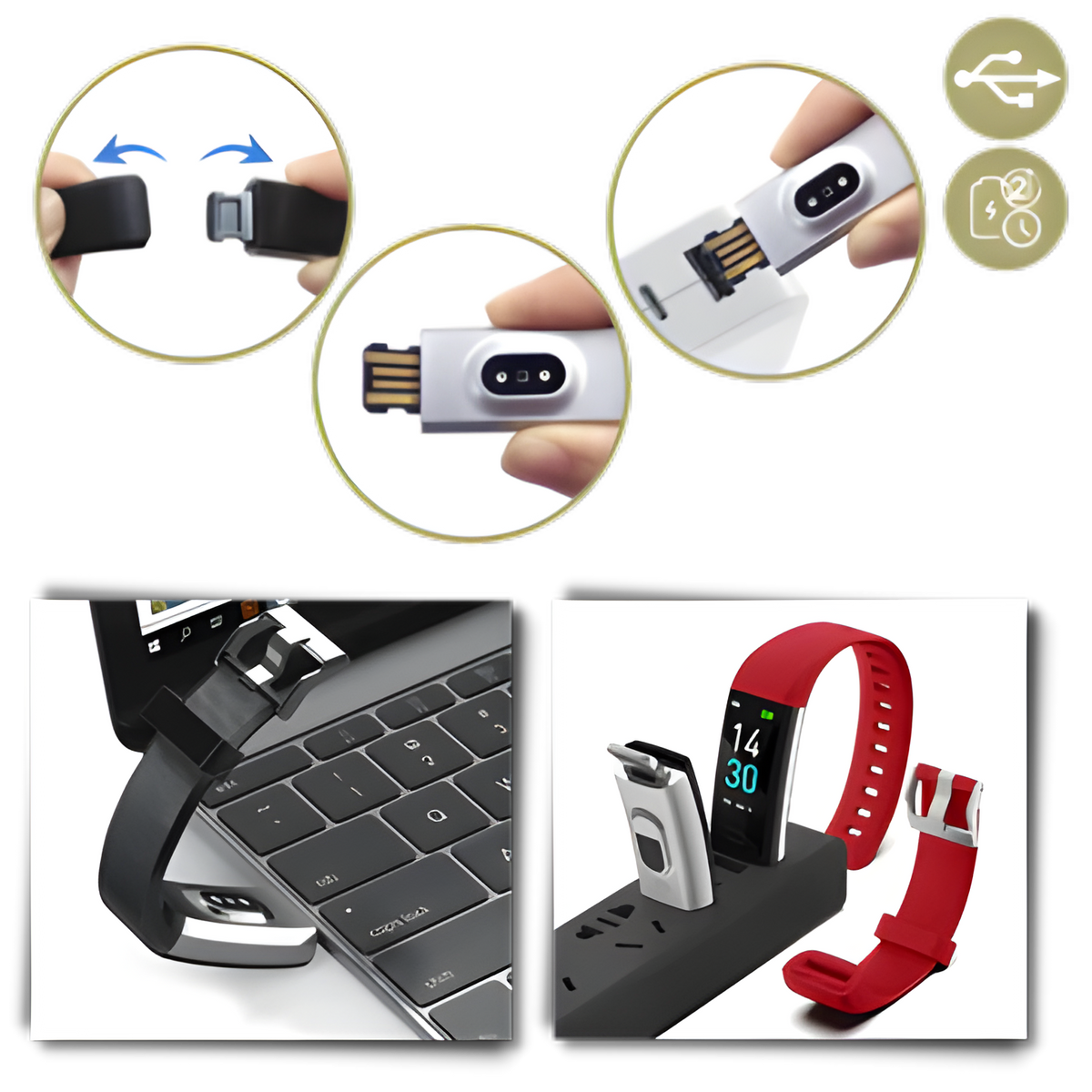 Reloj de seguimiento de salud con monitor de frecuencia cardíaca y presión arterial para adultos mayores | Pantalla LED de fácil lectura | Rastreador de ejercicios recargable por USB
