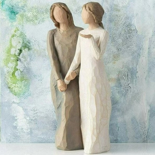 Resin Sister Figurine Statue - Handcrafted Bond of Friendship Decor for Home Shelf Display
