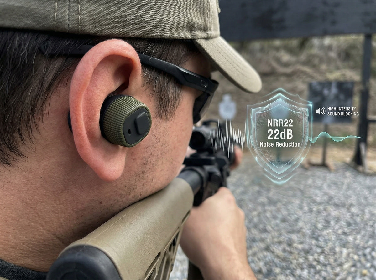 Ortekor QuietixPro | Electronic Shooting Earbuds with Active Noise Reduction | Tactical Hearing Protection for Clear Communication