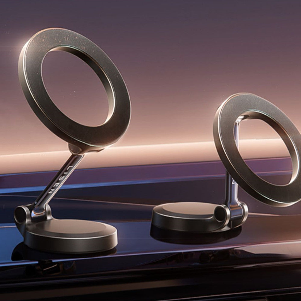 Dashboard Magnetic Cell Phone Mount 360° Rotating Universal Clip-On Holder for Navigation & Hands-Free Driving