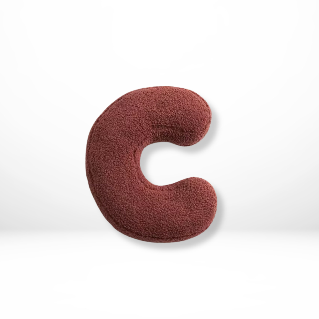Letter-Shaped Velvet Throw Pillow — Personalized Initial Cushion for Couch, Bed & Nursery Décor