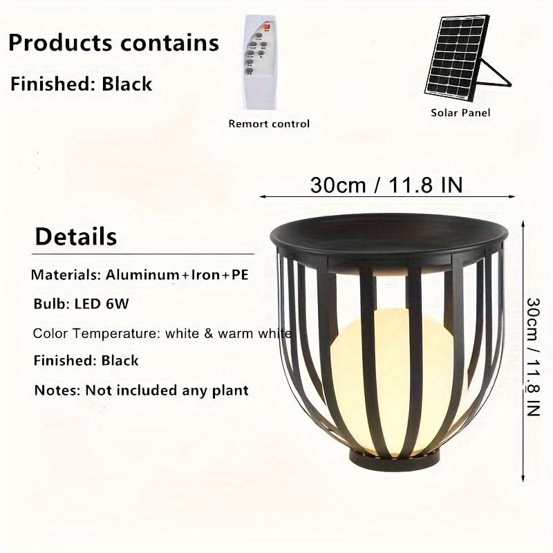 Aurevia - SolarGlow Remote Control Outdoor Garden Lamp