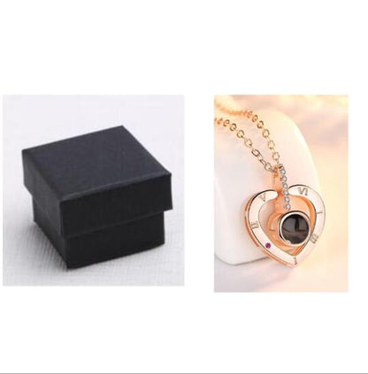 Projection Heart Pendant Necklace Sterling Silver Gemstone Jewelry for Women Anniversary Romantic Keepsake Gift Two-Way Wear Elegant