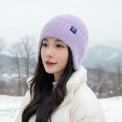 Knit Beanie with Ear Flaps for Women – Soft Fleece-Lined Winter Hat for Cold Weather, Outdoor Activities & Daily Wear