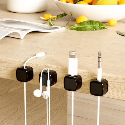Magnetic Cable Organizer Clips for Desk – 6-Pack Wire Management Holders with Strong Magnets for USB Charging Cords & Headphones