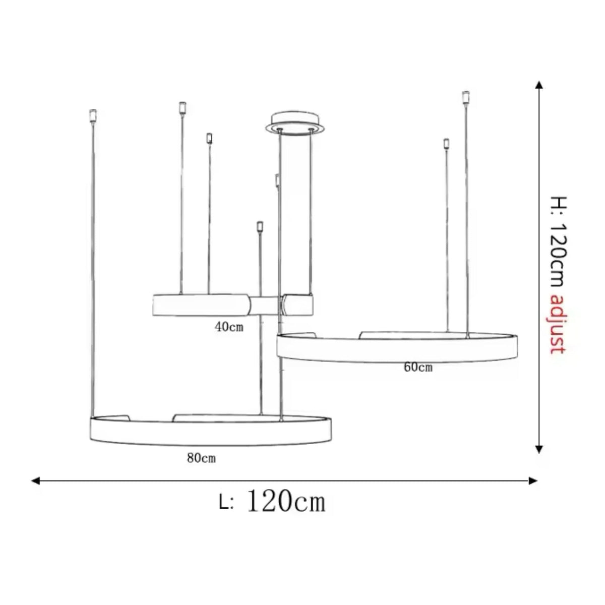 Lámpara de techo LED circular con anillo de aluminio de 20 pulgadas, altura ajustable para isla de cocina, comedor, vestíbulo, luz tipo halo colgante moderna, eficiencia energética