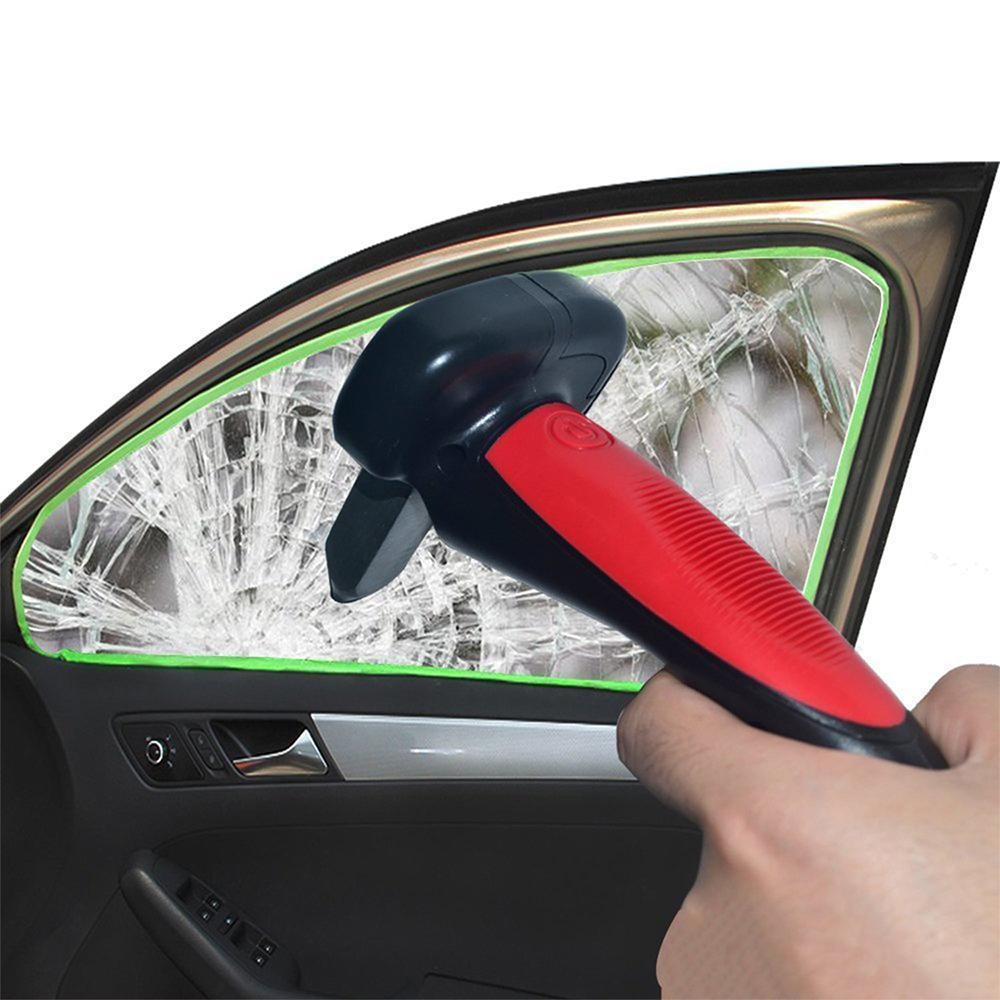 Vehicle Safety Tool with Window Breaker Seatbelt Cutter LED Light Grip Handle for Emergency Escape Car Rescue Kit Seniors Elderly