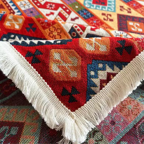 Mantel Oasis Dunes - Jacquard de microfibra, estampado boho