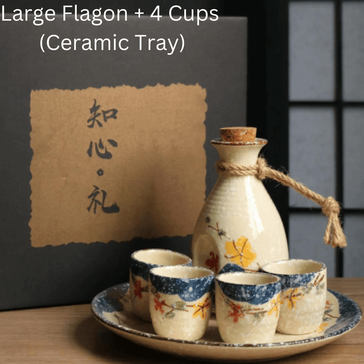 Handcrafted Ceramic Sake Serving Set Cherry Blossom Design Tokkuri Flagon Ochoko Cups Traditional Japanese Drinkware for Home Entertaining G
