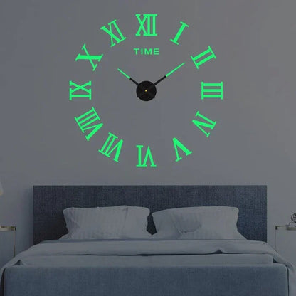DIY Wall Clock Kit Large Modern Customizable Decorative Clock for Living Room Bedroom Black Silver Gold Red Glow in the Dark