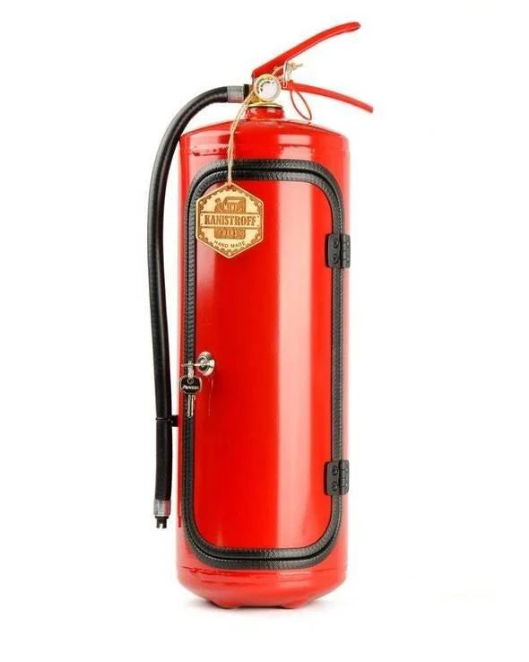 Disguised Fire Extinguisher Liquor Cabinet for Man Cave & Home Bar | Hidden Bottle Storage Container with Accessories