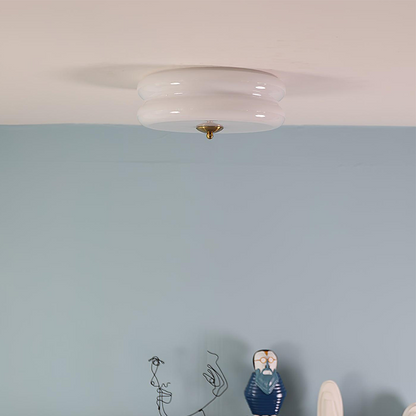 Lámpara LED de techo empotrada redonda con 3 temperaturas de color, de metal y vidrio, 5 pulgadas de altura, para dormitorio, comedor y cocina, con interruptor Kelvin ajustable