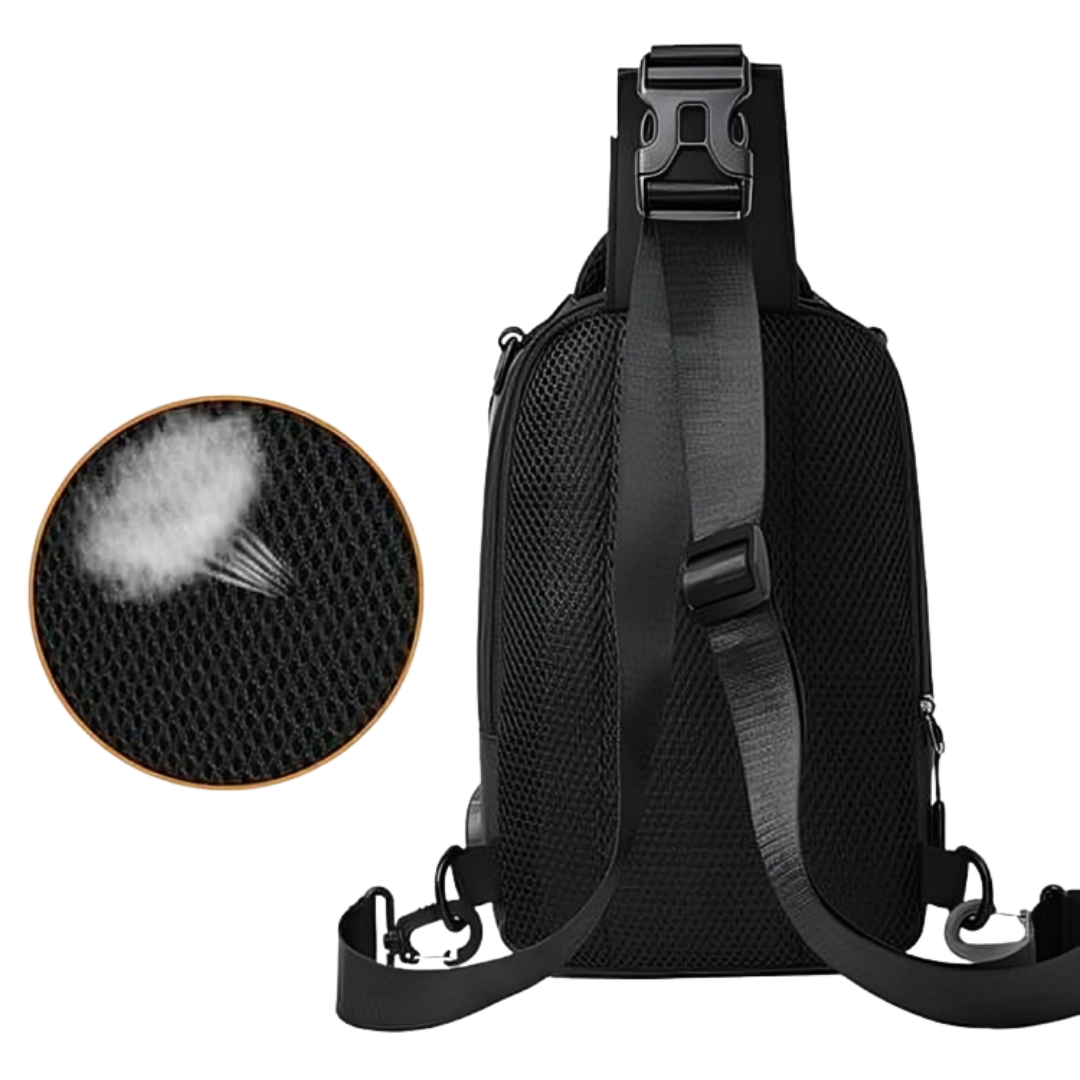 Bolso bandolera con cremalleras ocultas antirrobo y puerto de carga USB – Mochila de nailon resistente al agua para viajes, desplazamientos y uso diario