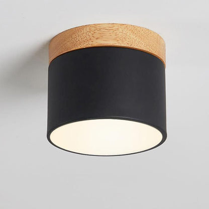 Round Compact LED Ceiling Light with Tri-Color Temperature Switch for Hallways, Bedrooms & Living Rooms | Modern Nordic Style Flush Mount