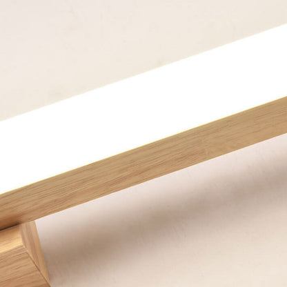 Linear LED Sconce 16W 32-Inch Wood & Acrylic for Vanity Bedroom Hallway Home Office Task Ambient Lighting Modern Hardwired Fixture Low-Profi