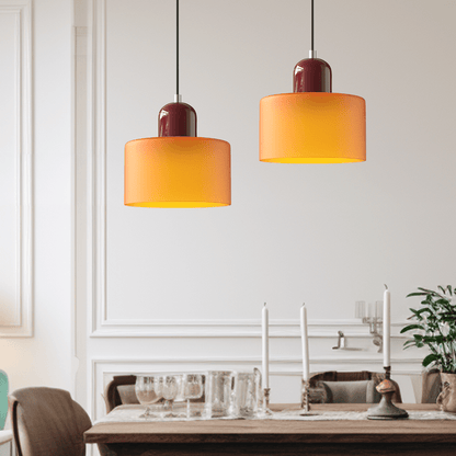 Handwoven Glass Pendant Light Bauhaus Style Indoor Hanging Lamp Adjustable Cable for Dining Room Kitchen Home Office