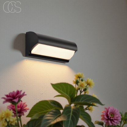 Outdoor LED Wall Light 20W Waterproof Fixture Black 9.8 Inch for Patio Entryway Garden Path Stairway IP65 Rated 960 Lumens Warm Glow