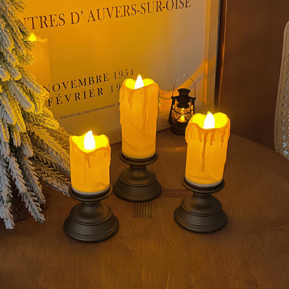 Flameless LED Candles with Realistic Flicker – Safe Battery-Operated Pillar Candles for Home Decor, Weddings, Dinners & Ambiance