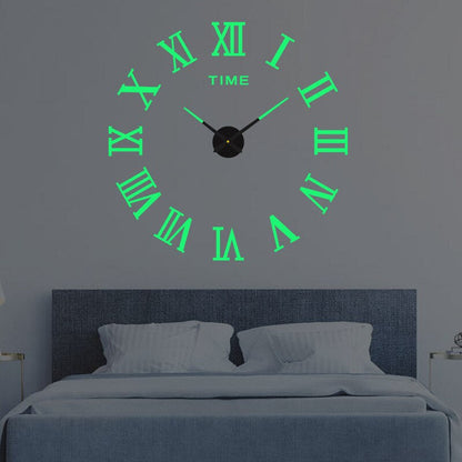 Oversized Decorative Timepiece with Dimensional Numbers for Entryway Kitchen Bedroom 16-Inch Round Silent Quartz Movement Battery-Operated C