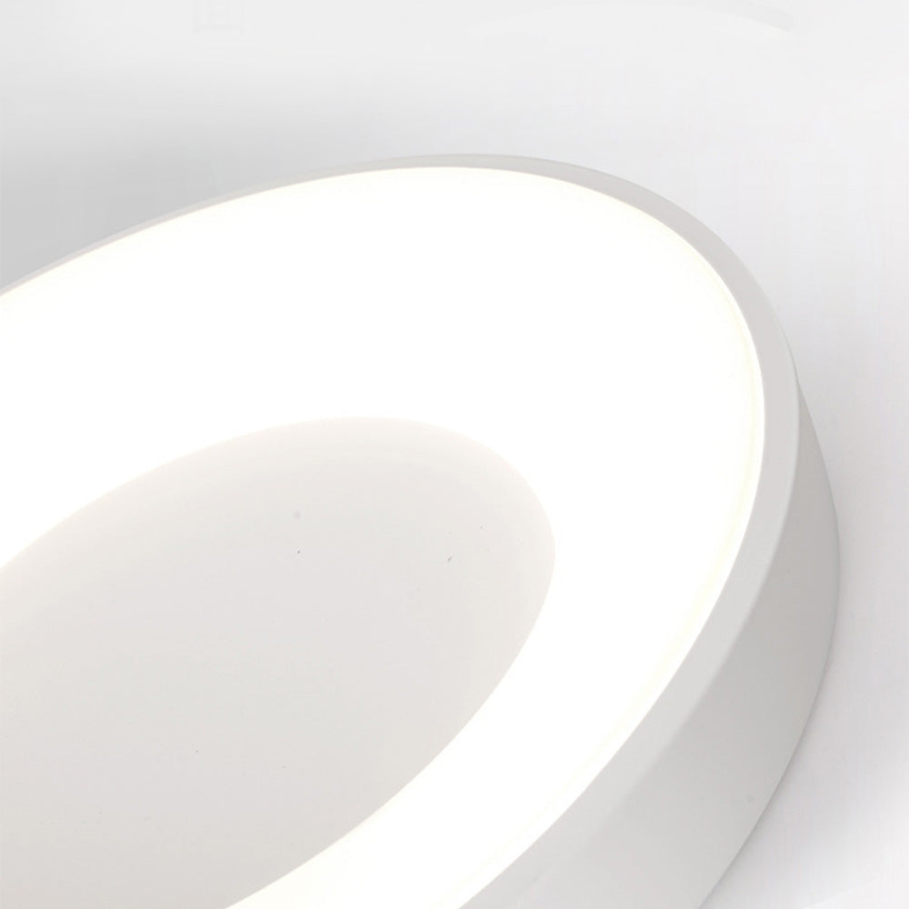 Round LED Overhead Fixture for Bedroom & Hallway – Ultra-Slim Iron & Acrylic Disc – Dimmable Options for Living Room & Entryway