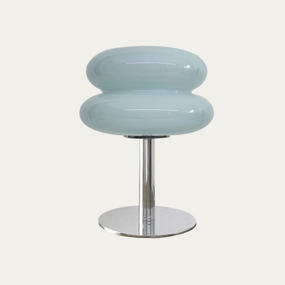 Frosted Glass Accent Lamp 10 Inch Sphere Bedside Light with Metal Base for Nightstand Reading Office Desktop Illumination