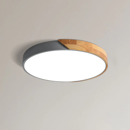 Wooden Flush Mount LED Light Fixture 3000K Soft White for Bedroom Living Room Hallway Minimalist Nordic Style Modern Recessed Low Profile Ac