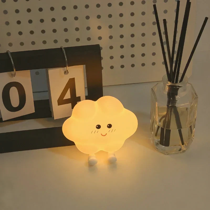 Kids Night Light LED Lamp Star Moon Cloud Rechargeable USB Cordless Bedside Nightlight Nursery Baby Toddler Room Decor 3 Brightness Levels