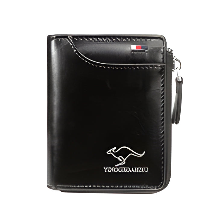 Zipper Bifold Wallet with RFID Protection 14 Card Slots Cash Pocket Vintage Leather for Men Daily Carry Travel Organization