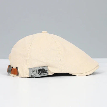 Men's Beret Cap with Adjustable Fit – Lightweight Breathable Flat Hat for Year-Round Wear in Black Red Blue Yellow Beige