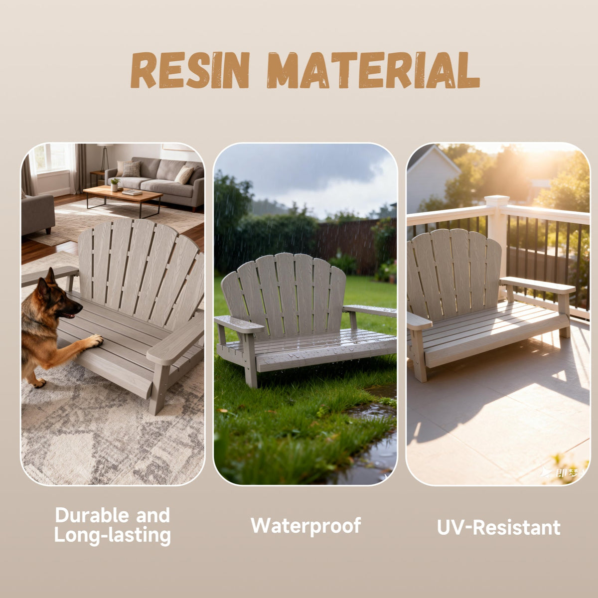 Cama de resina espaciosa apta tanto para interiores como para exteriores, fácil de mantener ya que no oculta la suciedad, resistente y estable sin riesgo de colapso, antideslizante y duradera, diseñada para perros grandes