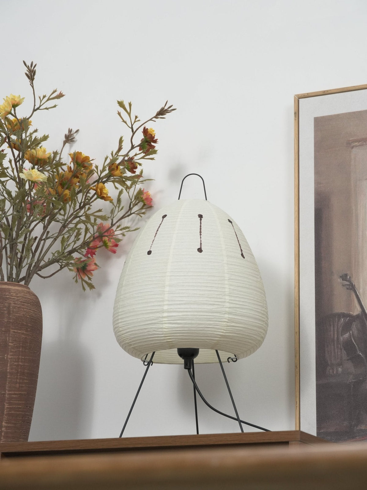 Handcrafted Paper Shade Accent Lamp 10 in Wide Warm Glow LED Bedside Nightlight for Bedroom Office Desktop Reading Nook Minimalist Japanese