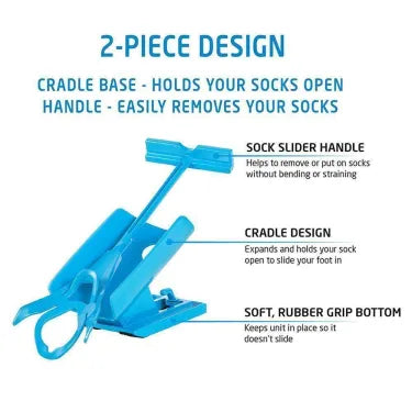 Assistive Sock Aid Tool with Extended Handle for Seniors, Pregnancy, Recovery & Limited Mobility | Fits All Hosiery Types | Foldable