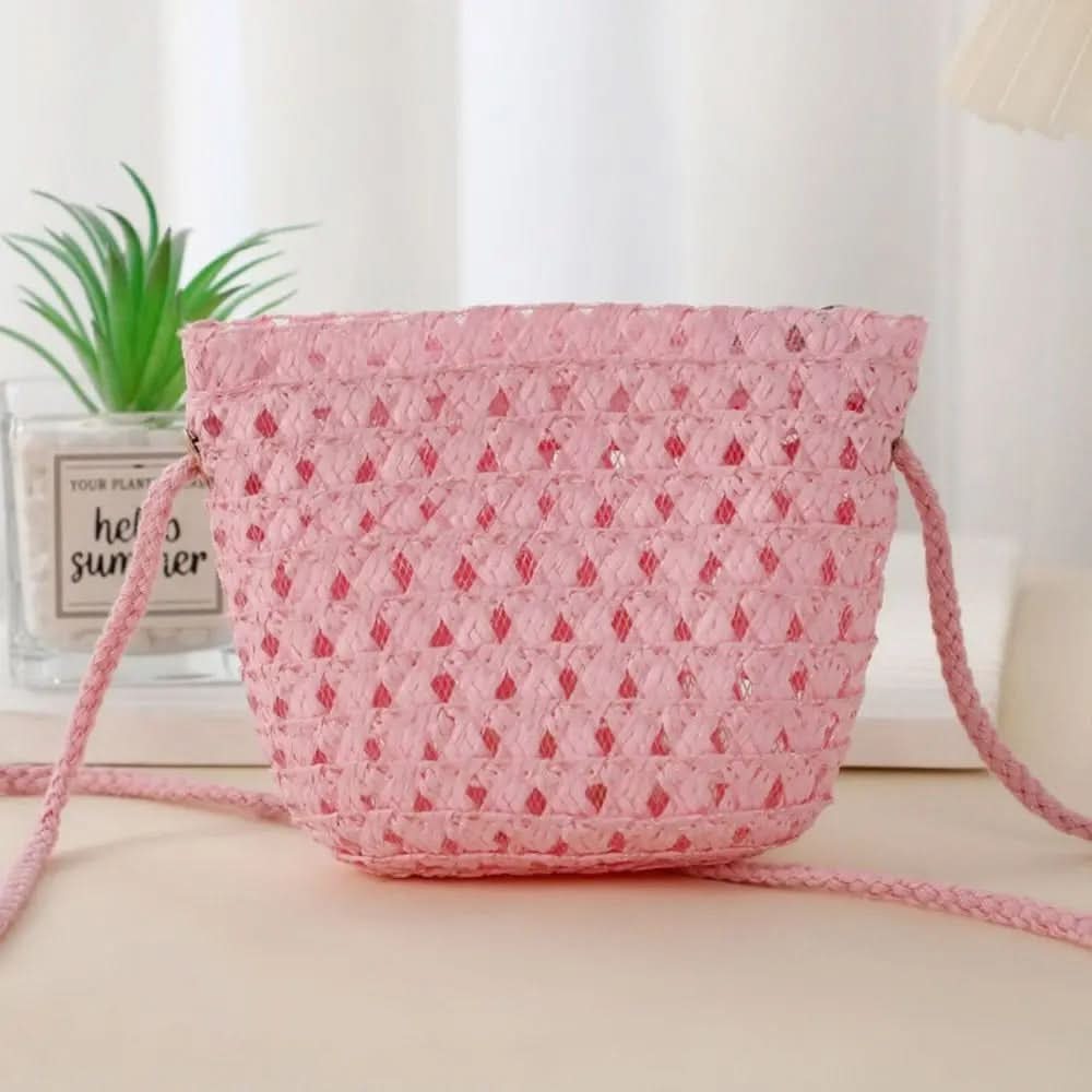 MINIBLOOM – Woven Straw Crossbody Mini Bag