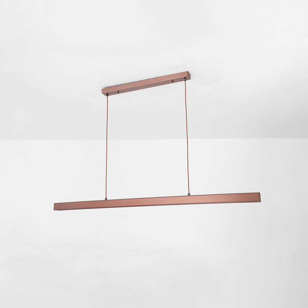 Sleek Overhead LED Bar Light Metal Frame Acrylic Diffuser Adjustable Height Dining Room Kitchen Island