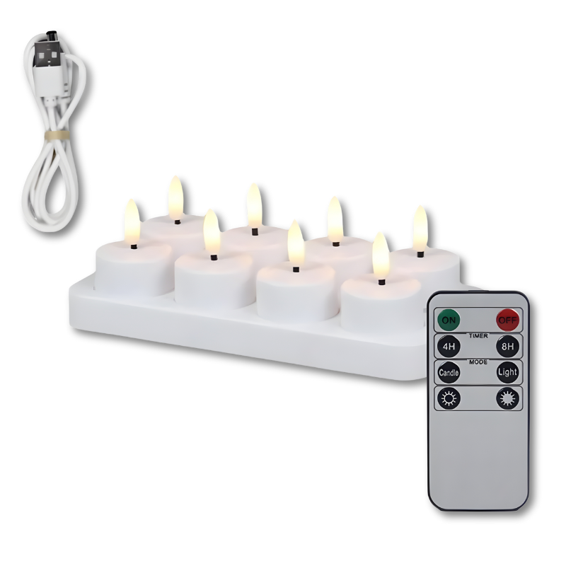 Rechargeable Flameless LED Candles with Remote Control & Timer for Home Decor, Dining Table, Wedding, Living Room Ambiance