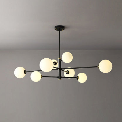 Bubble Glass Pendant Light with Metal Frame for Living Room & Bedroom – Modern Multi-Globe Chandelier for Dining Room & Entryway