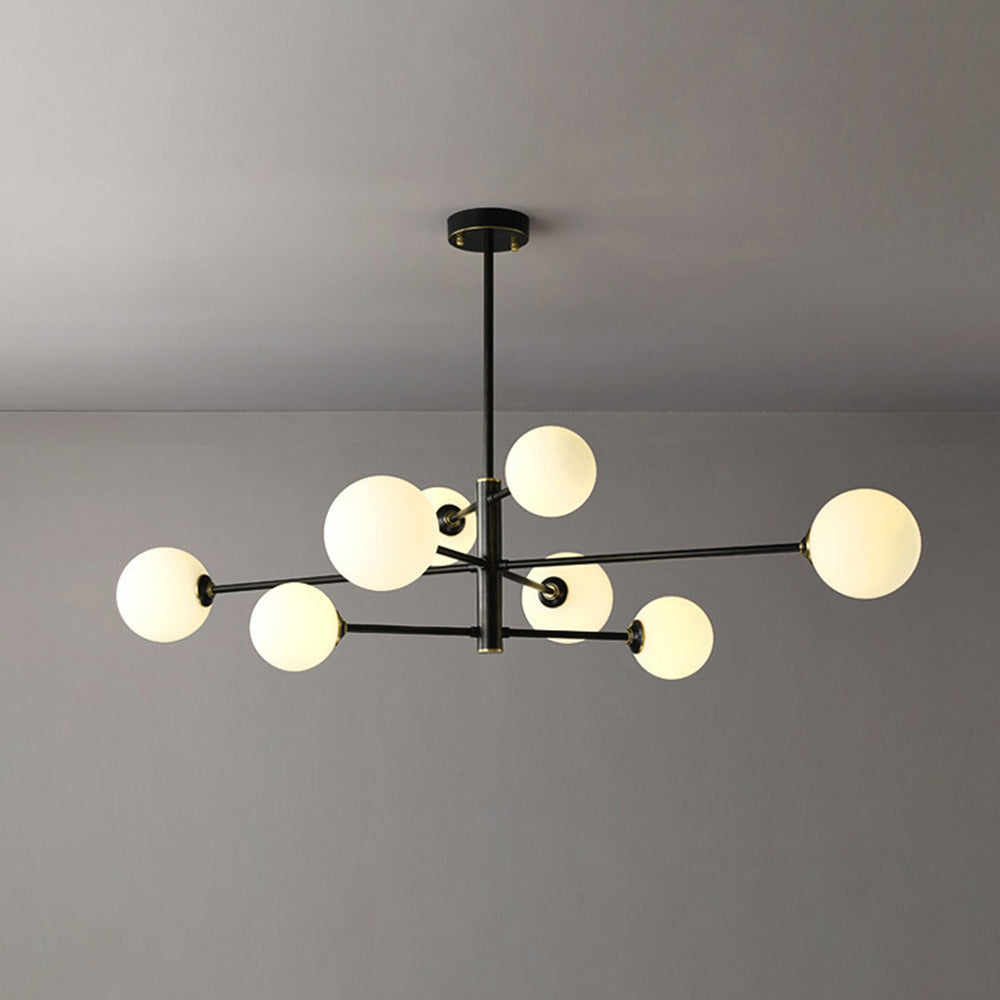 Bubble Glass Pendant Light with Metal Frame for Living Room & Bedroom – Modern Multi-Globe Chandelier for Dining Room & Entryway