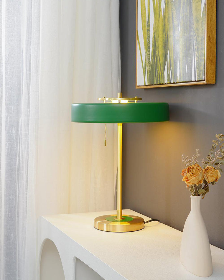 Adjustable Desk Light with Counterweight 10W LED Brass Finish Midcentury Modern Pull Chain Switch for Nightstand Office Home