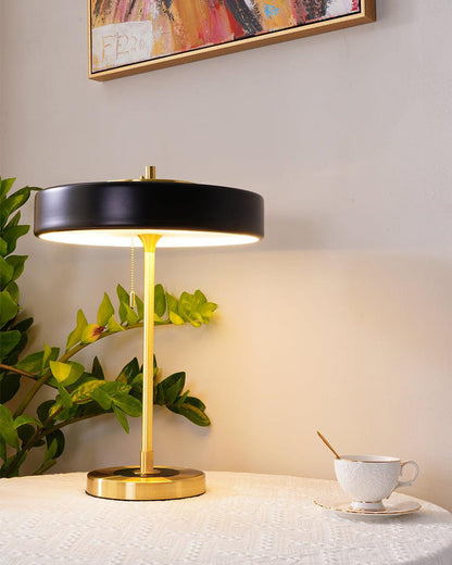 Adjustable Desk Light with Counterweight 10W LED Brass Finish Midcentury Modern Pull Chain Switch for Nightstand Office Home